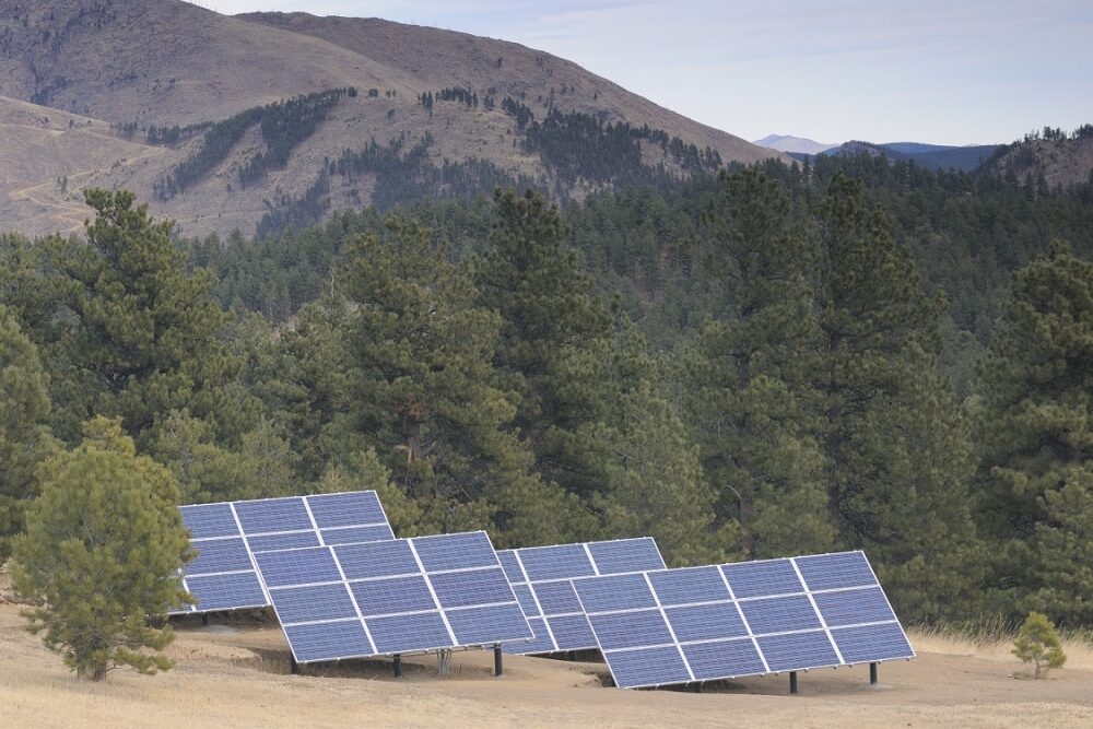 residential ground-mount solar array in Boulder CO