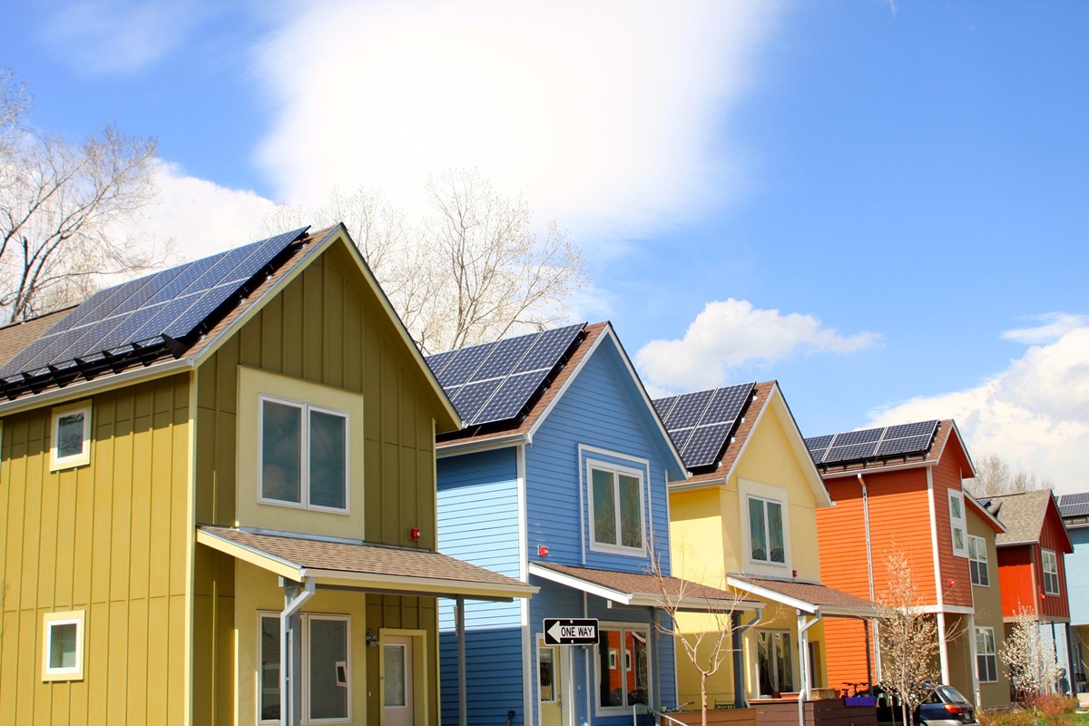 community houses with rooftop solar